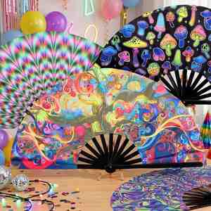 Grand éventail pliable Clack Fan pour festivals, soirées, danse et décoration - Product Image 2