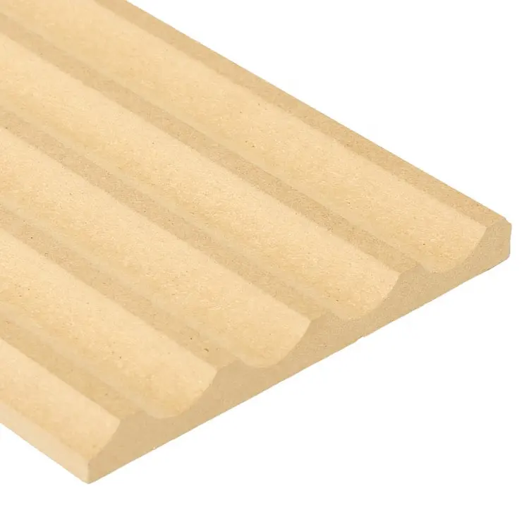 MUMU आंतरिक लकड़ी Cladding शीट पीवीसी लकड़ी सामग्री दीवार ईंट सजावट Fluted लकड़ी पैनलों बोर्ड