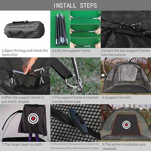 Filets de golf noirs pour l'entraînement au golf en extérieur, filet de frappe avec cible en tissu et sac de transport - Product Image 6