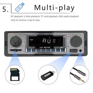 Récepteur Audio de voiture classique 12V mains libres rétro double bouton voiture lecteur MP3 Radio FM tuner stéréo USB AUX haut-parleur accessoires - Product Image 5