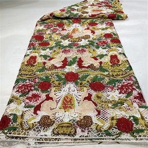 Nouveau tissu brodé soluble dans <span class=keywords><strong>l</strong></span>'eau, ajouré, multicolore, pour robes <span class=keywords><strong>de</strong></span> femmes, cheongsams et robes é<span class=keywords><strong>l</strong></span>égantes - Product Image 3