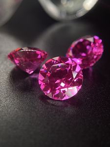 Certificat Grc de couleur rose vif créé rond pierres précieuses en vrac gemmes cultivées en laboratoire 2ct pour bague de bijoux - Product Image 5
