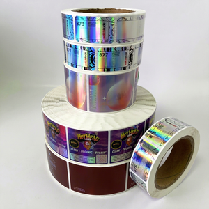 Custom Logo Waterproof Holographic Die Cut Adhesive Vinyl <b>Stickers</b> <b>Labels</b> with Custom Colors & UV Printing for Gift & Craft - Product Image 1