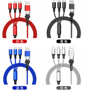 Vente en gros charge rapide 3-en-1 câble de type C en nylon 100% <span class=keywords><strong>Micro</strong></span> attaches de câble 3 broches d'origine pour iPhone fabriqué en Chine - Product Image 3