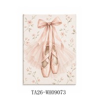 Décoration murale personnalisée pour enfants en toile, motifs animaux de ballet roses, imprimés UV, encadrés en MDF, pour chambre d'enfant