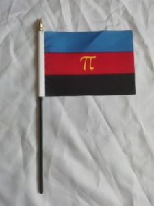 Poliéster 4x6 pulgadas LGBTQ Sin etiqueta Orgullo sexual Bandera de palo de mano con poste negro sólido para el mes del orgullo - Product Image 3