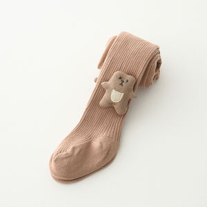 Neueste Strumpfhose für Mädchen, Einfarbig mit Tier-Bär-Accessoire, aus Baumwolle, Süße Designer-Kinderstrumpfhose, Gestrickt mit Individuellem Logo, Standardgrößen 2/3J-7/8J - Product Image 5