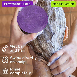 Nouveautés : Barre de <span class=keywords><strong>shampoing</strong></span> <span class=keywords><strong>solide</strong></span> violette sans cruauté animale pour cheveux blonds et bruns, tonifiante - Product Image 5