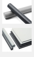 Plaques et tiges isolantes en PVC sur mesure, gris clair/gris foncé, blanc, tiges solides en plastique pour usinage, barres en plastique PVC