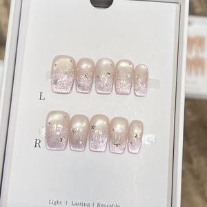 Venta al por Mayor de 10 <span class=keywords><strong>Uñas</strong></span> <span class=keywords><strong>Postizas</strong></span> Pintadas a Mano con Gel, Hermosas y Lujosas, Diseño Personalizado, <span class=keywords><strong>Uñas</strong></span> <span class=keywords><strong>Postizas</strong></span> Hechas a Mano - Product Image 6