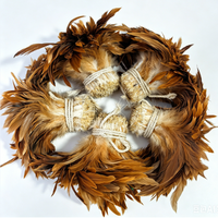 Plumes de coq rouges Schlappen à double couture de 4 à 6 pouces |   Plumes naturelles pour la fabrication de mouches, pêche à la mouche en montagne