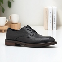 Nouvelles Chaussures Habillées en Cuir pour Hommes Style Britannique Printemps-Automne, Respirantes, à Semelle Épaisse, Rehaussantes, Classiques Noires pour Mariage
