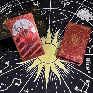 Tarjetas de <span class=keywords><strong>Tarot</strong></span> al por Mayor con Impresión a Color y Lámina Dorada, 12*7, Impermeables, de Plástico Rojo, con Caja Magnética - Product Image 4