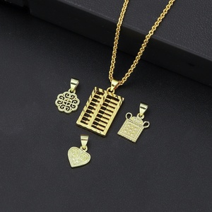 Collier avec pendentif en or 24 carats plaqué or, design personnalisé JXX, bijoux en laiton pour enfants - Product Image 1