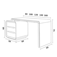 Bureau d'ordinateur moderne avec tiroirs, bureau d'ordinateur blanc pour le bureau, table d'étude à domicile avec armoire de rangement pour chambre à coucher, étudiant