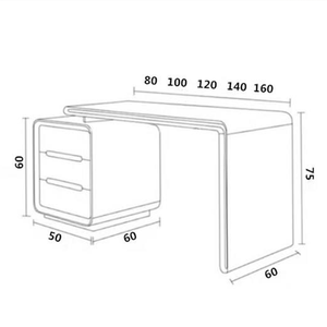 Scrivania Moderna per Computer con Cassetti, Scrivania Bianca per Ufficio e Studio, Tavolo con Armadietto Portaoggetti per Camera da Letto e Studenti - Product Image 2