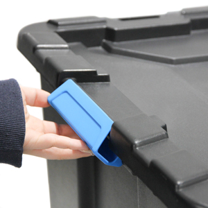 Nhựa màu đen hình chữ nhật container 100L không thấm nước lưu trữ <span class=keywords><strong>Box</strong></span> với nắp - Product Image 5