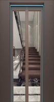 Ascensore Residenziale Moderno Fareo FLA-G180D Oro Rosa 180° Panoramico per Villa con Soffitto Stellato e Pavimento in Marmo, Senza Ingranaggi, AC