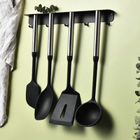 Nouveaux ustensiles de cuisine en silicone avec manche en acier inoxydable magnétique, ensemble de 6 pièces, spatule résistante à la chaleur, outils de cuisine