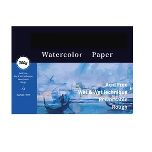 كتاب ورقي ألوان مائية ملون بشكل حلزوني مقاس 5.5×8.5 بوصة 300 جم لكل متر مربع للرسم المائي من Bview Art