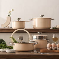 Ensemble de casseroles en acier inoxydable à 3 couches, antiadhésif, avec marmite et poêle, compatible gaz et induction, pour la cuisine
