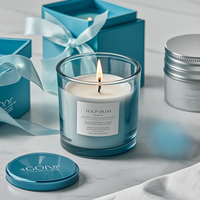 Vente en gros de pots à bougies design uniques en verre ambré vides de 8oz, 10oz, 12oz avec couvercles et boîtes