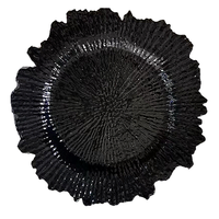 Assiettes de présentation en or de 13 pouces écologiques, design irrégulier de récif en plastique pour décoration de dîner de mariage élégant, quantité minimale de commande 100 pièces sous l'assiette