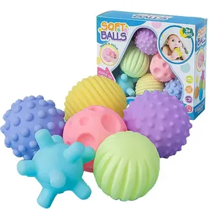 Kevin 1-6PCS Ball Set Develop Baby's Tactile Senses Baby Toys Baby Touch Hand Ball Toys Soft Training Massage Ball Children Toys