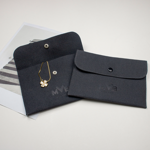 Bolsa de microfibra personalizada para collares con logotipo grabado, estuche para joyas, bolsas de regalo para bodas - Product Image 2