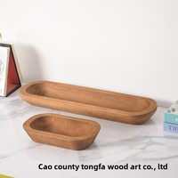 Houten aromatherapie kaarsenhouder, ovale, moderne, minimalistische, handgemaakte fruit schaal