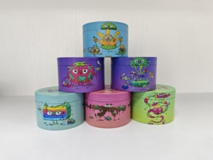 Round Zinc Alloy Manual Modern <b>Herb</b> <b>Grinder</b> 63mm with Full Printed Art Design for Accessory - Product Image 1