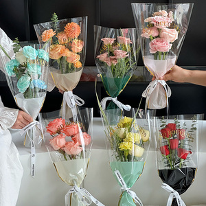 Sacchetti per Bouquet in <span class=keywords><strong>Film</strong></span> Barriera OPP Impermeabile Placcato Oro <span class=keywords><strong>Gemini</strong></span> per Fiori Freschi Grado Alimentare Design Personalizzato - Product Image 3