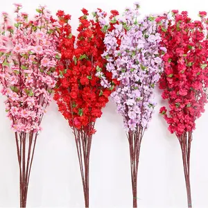 Fcactoty all'ingrosso 120cm fiori artificiali prugna fiori di ciliegio decorativi per la casa di nozze