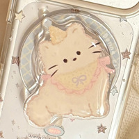 Coque de téléphone chat mignon pour iPhone 17 Pro Max, coque de téléphone 17 avec base magnétique pour femme, transparente 14, haute qualité esthétique 15, 16