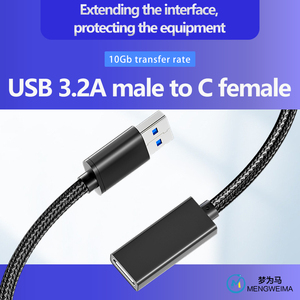 USB tip C kadın uzatma tel kablo naylon örgü 3A hızlı şarj kablosu USB3.0 C tipi 5G iletim standart 10 adet - Product Image 4