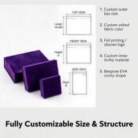Boîte à livre magnétique en velours violet sur mesure de luxe avec logo en feuille d'or pour bijouterie, coffret cadeau, marché américain, nouveau design