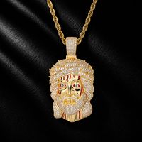 Nouvel Arrivage Collier Pendentif Personnage Hip Hop Tendance Épine en Laiton Entièrement Pavé de Zircone Cubique et Émail pour Hommes et Femmes