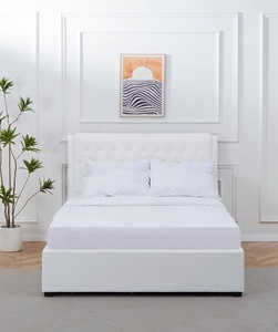<span class=keywords><strong>Cama</strong></span> <span class=keywords><strong>nido</strong></span> Blanco puro <span class=keywords><strong>Cama</strong></span> de cuero de <span class=keywords><strong>buena</strong></span> <span class=keywords><strong>calidad</strong></span> Lo último en estructura de <span class=keywords><strong>cama</strong></span> Queen de almacenamiento de tamaño personalizado moderno - Product Image 3
