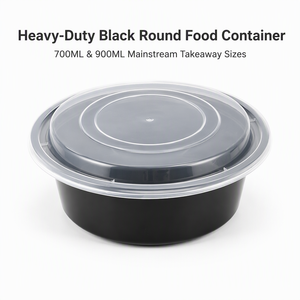 Conteneur alimentaire rond en PP de 350 ml, 450 ml, 700 ml, 900 ml, bol en plastique jetable étanche avec couvercle hermétique pour la livraison de plats à emporter - Product Image 1
