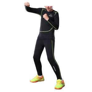 Service OEM Ensembles de compression pour enfants multicolores Logo personnalisé en gros Le dernier ensemble de vêtements de sport de compression pour enfants à séchage rapide 2 pièces - Product Image 2