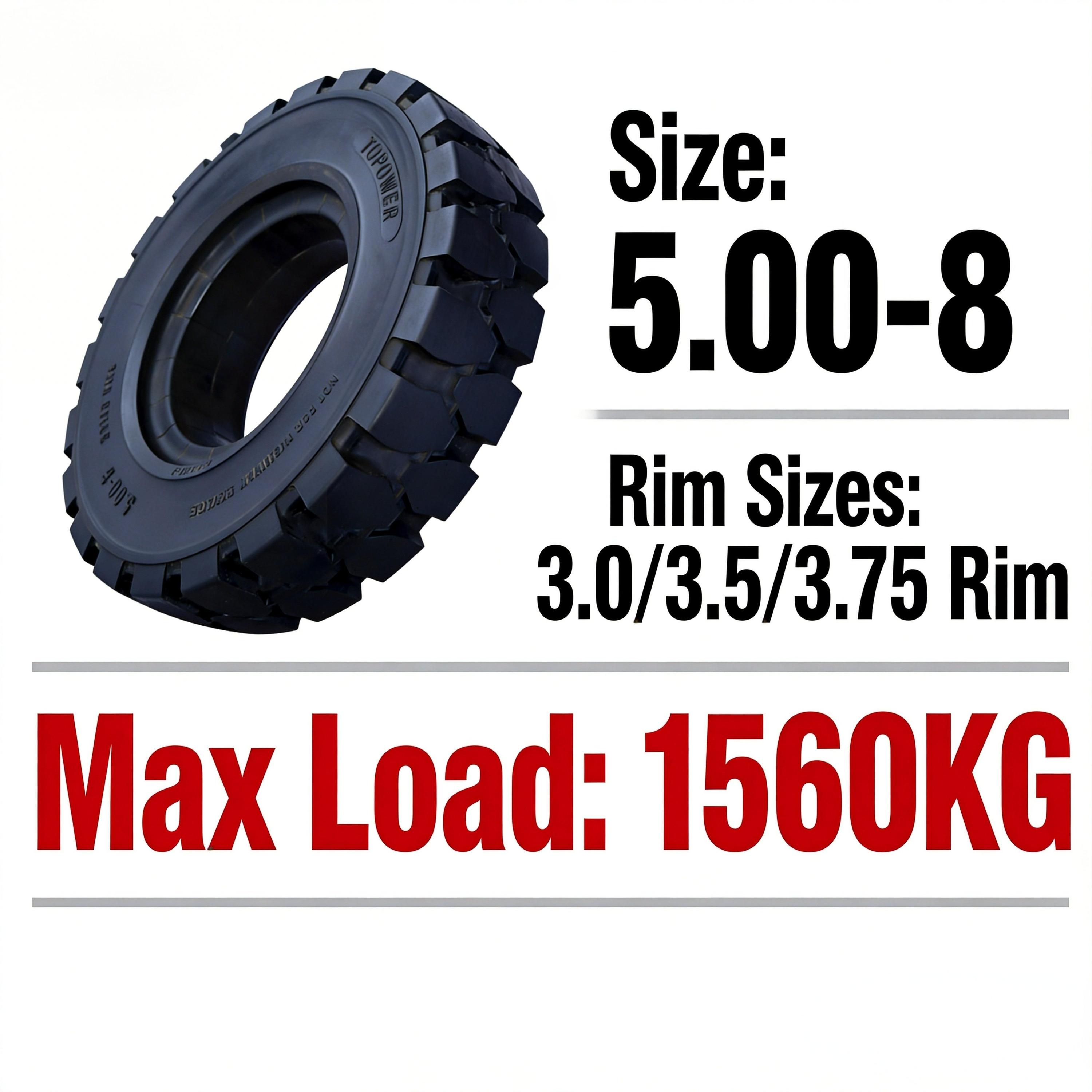 5.00-8  Forklift Solid Tire Oil Resistant Corrosion Resistant Wide Application Stable Running Factory Price