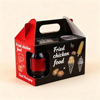 Boîte de transport pour boissons et aliments, impression numérique, pour restaurant, emballage alimentaire à emporter, boîte en papier portable pour poulet frit, hamburgers et frites