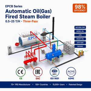 <span class=keywords><strong>Chaudière</strong></span> à vapeur industrielle horizontale au fioul et au <span class=keywords><strong>gaz</strong></span>, brûleur automatique, faibles émissions, haute efficacité - Product Image 3