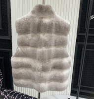 Gilet en fourrure de vison véritable pour femme, sans manches, vêtement d'extérieur chaud pour l'hiver