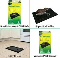 Piège à souris en plastique réutilisable à haute viscosité, plaque collante auto-adhésive pour souris