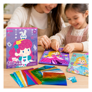 Crea tus propias imágenes con láminas brillantes: Caja de manualidades para niños con láminas brillantes para colorear, ideal para viajes, aulas y regalos navideños. - Product Image 4