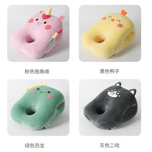 Oreiller de sieste licorne rose pour enfants, coussin en peluche doux avec trou de soutien, pour la sieste à l'école, en classe, de 8 à 13 ans, unisexe - Product Image 4