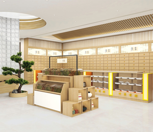 Comptoir de présentation en bois robuste et écologique pour la médecine chinoise 2026, armoire de rangement personnalisée, vitrine en verre pour pharmacie TCM, clinique, magasin - Product Image 4