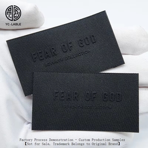 Tùy chỉnh quần áo Logo 3D dập nổi Silicone cao su Logo quần áo cổ áo nhãn dệt vải vải cổ nhãn - Product Image 6