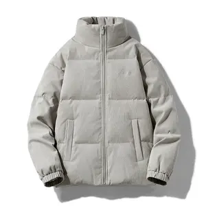 OEM Custom Design Casaco Quente dos homens jaqueta de algodão Unisex Casacos de Inverno Corduroy Puffer Down Jacket para homens